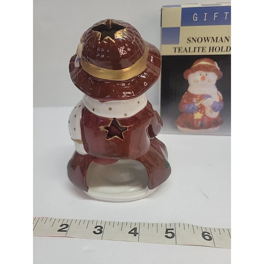 Ceramic‎ Snowman Votive Tea Light Figurine